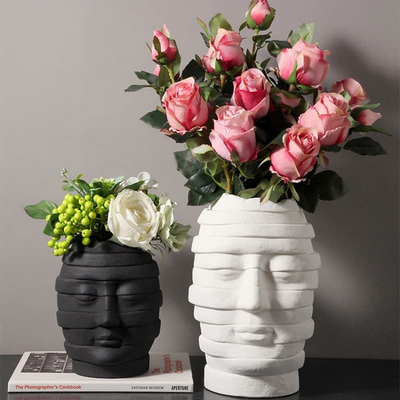 Nordic Ceramic Face Vase